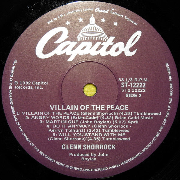 Glenn Shorrock : Villain Of The Peace (LP, Album)