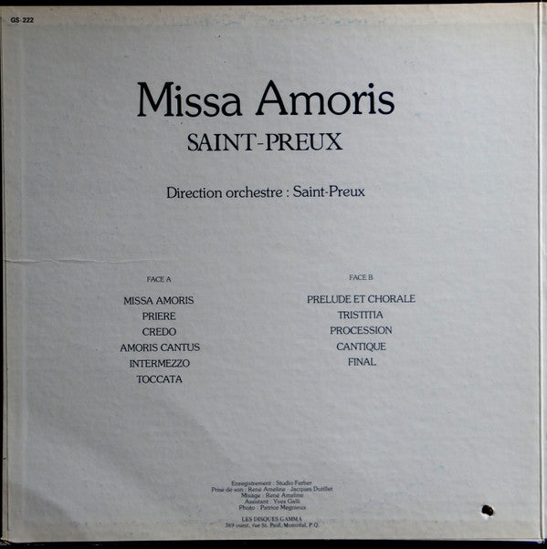 Saint-Preux : Missa Amoris (LP, Album)