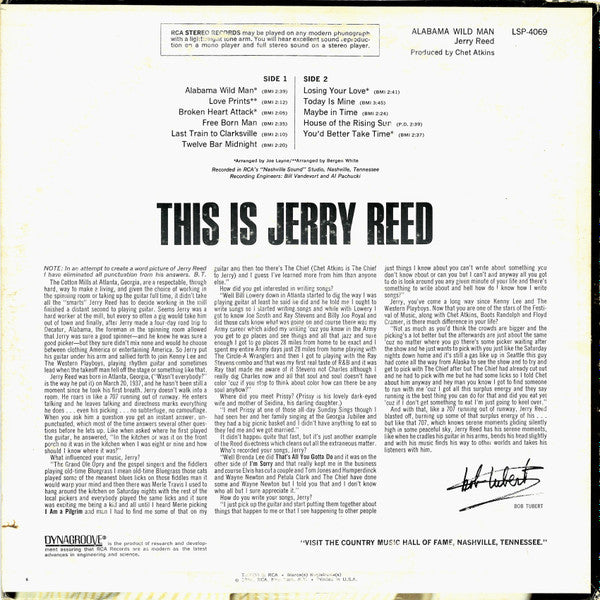 Jerry Reed : Alabama Wild Man (LP, Album, Ind)