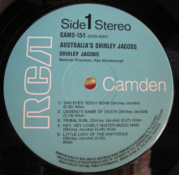 Shirley Jacobs : Australia's Shirley Jacobs (LP, Album)