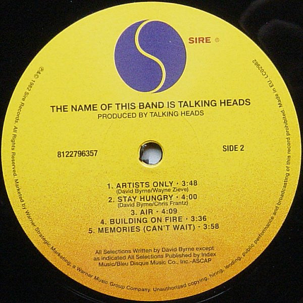 Talking Heads : The Name Of This Band Is Talking Heads (2xLP, Album, RE, RM, 180)