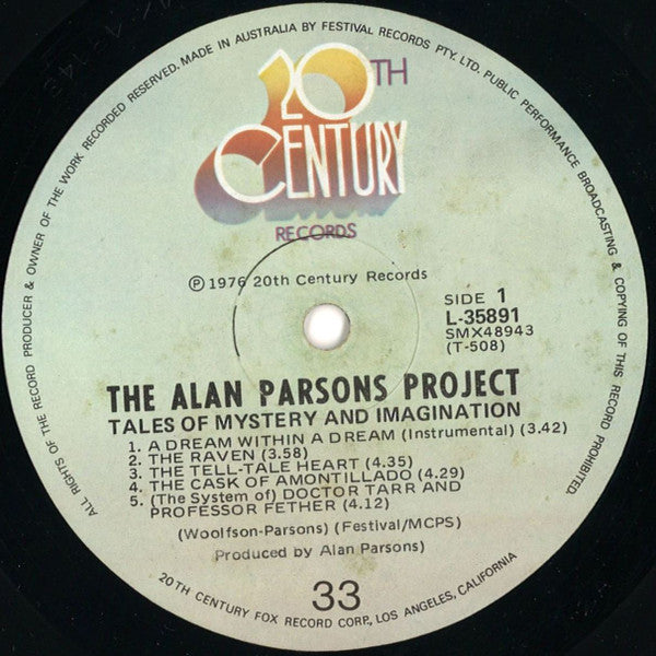 The Alan Parsons Project : Tales Of Mystery And Imagination (LP, Album, Gat)