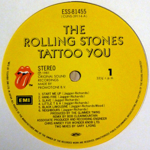 The Rolling Stones : Tattoo You (LP, Album)