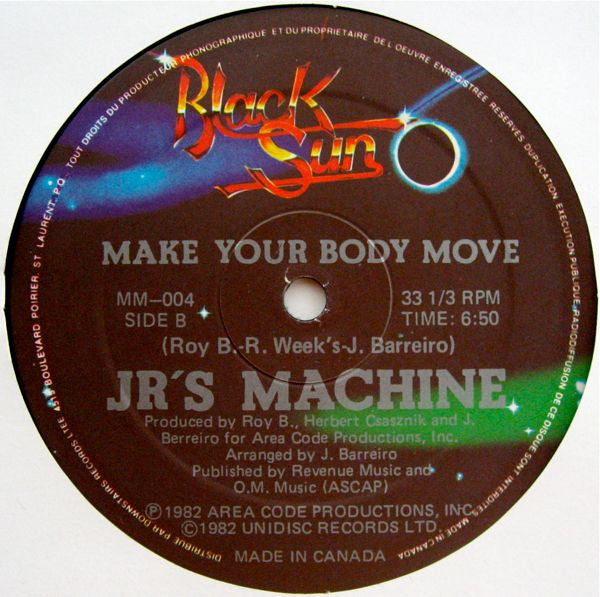 JR's Machine* : Make Your Body Move (12")