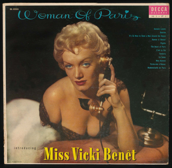 Miss Vicki Benet* : Woman Of Paris (LP, Album, Mono)