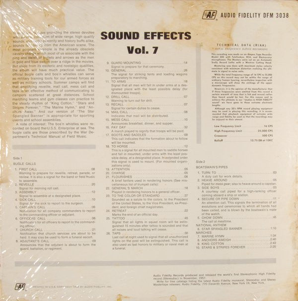 Unknown Artist : Sound Effects, Volume 7 (LP, Mono)
