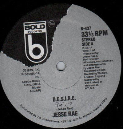 Jesse Rae : D.E.S.I.R.E. (12", Single)