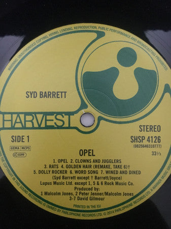 Syd Barrett : Opel (LP, Album, RE, Gat)