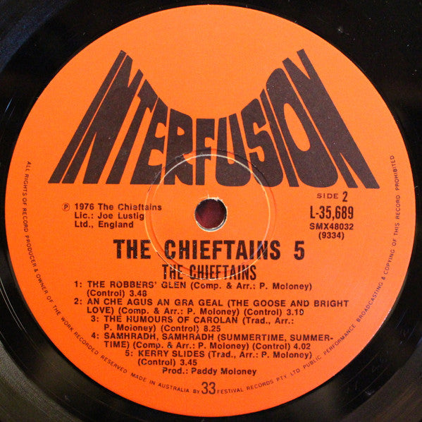 The Chieftains : The Chieftains 5 (LP, Album, (Ga)