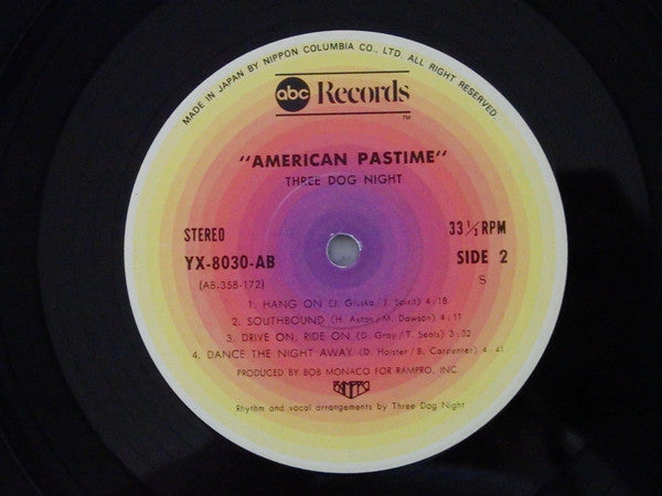 Three Dog Night : American Pastime (LP, Album, Gat)