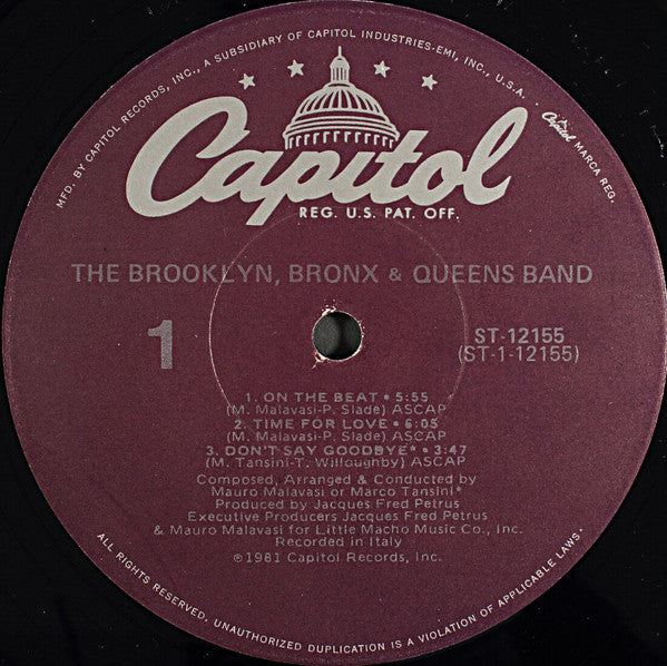 The Brooklyn, Bronx & Queens Band : The Brooklyn, Bronx & Queens Band (LP, Album, Jac)