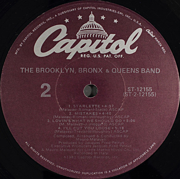 The Brooklyn, Bronx & Queens Band : The Brooklyn, Bronx & Queens Band (LP, Album, Jac)