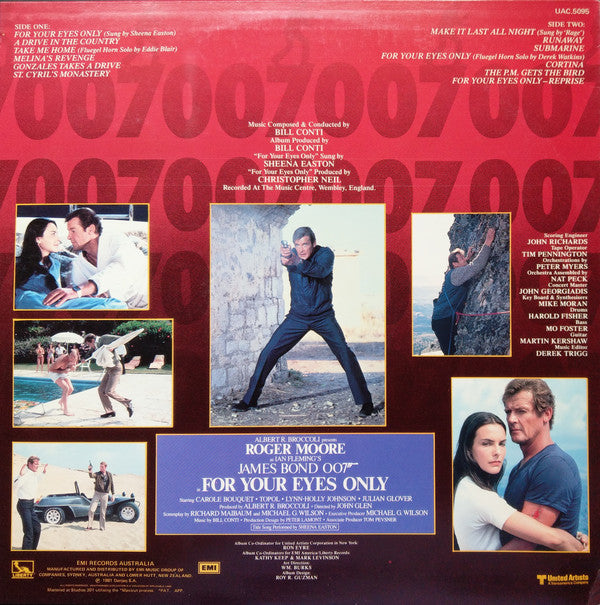 Various : For Your Eyes Only (Original Motion Picture Soundtrack) (LP, Album)