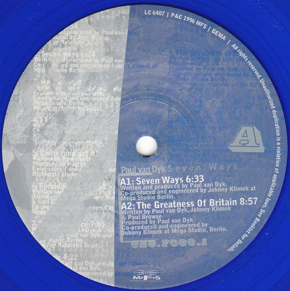 Paul van Dyk : Seven Ways (2x12", Album, Blu)