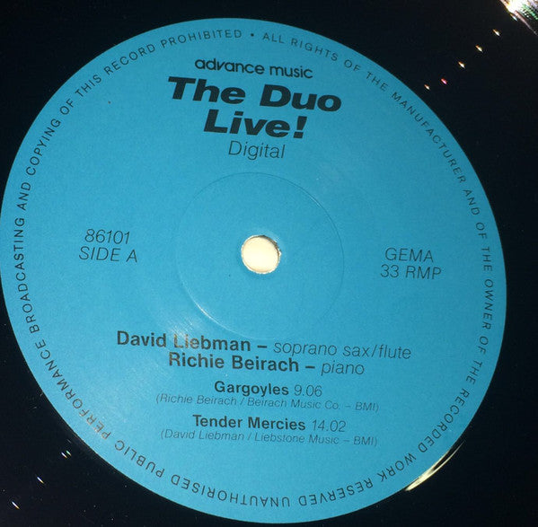 David Liebman / Richie Beirach* : The Duo Live (LP, Album)