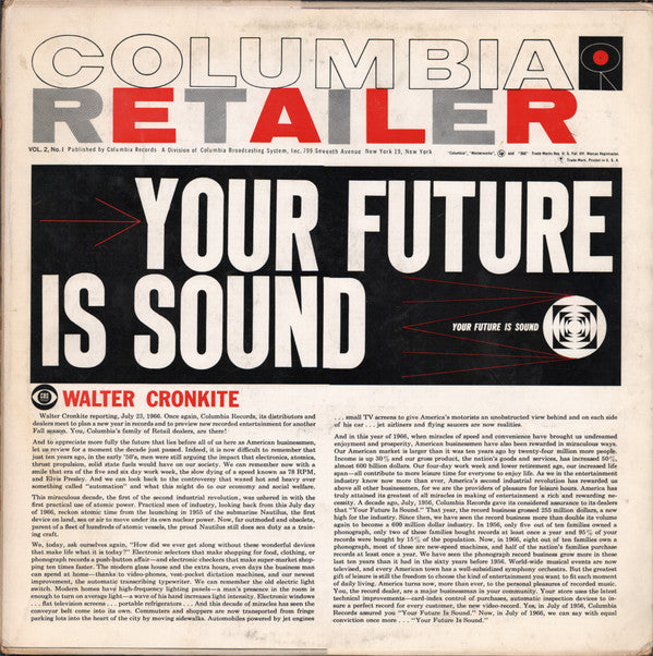 Goddard Lieberson, Ned Calmer, Arnold Michaelis : Columbia Retailer: Vol. 2, No. 1 (LP)