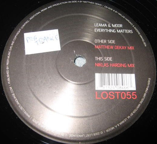 Leama & Moor : Everything Matters (12")