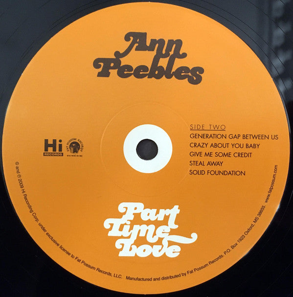 Ann Peebles : Part Time Love (LP, Album, RE)