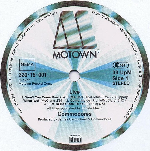 Commodores : Live! (2xLP, Album, RE)