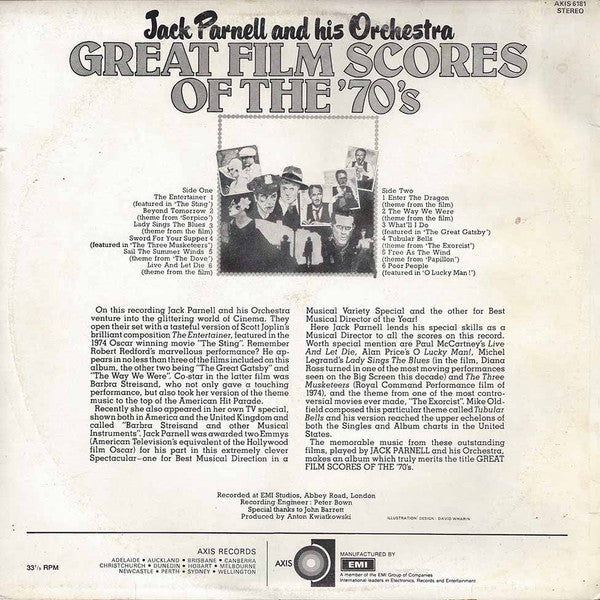 Jack Parnell And His Orchestra* : Great Film Scores Of The '70's (LP)