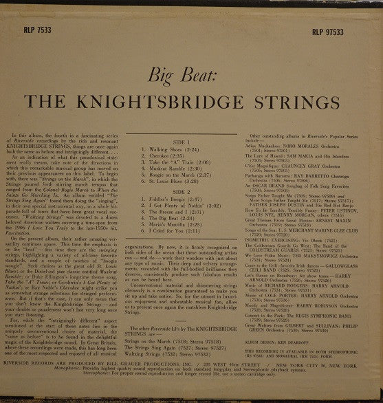 The Knightsbridge Strings : Big Beat (LP, Album)