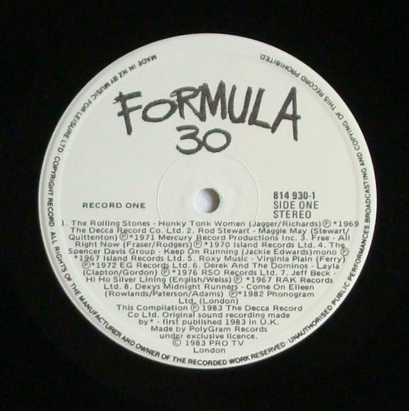 Various : Formula 30 (2xLP, Comp, Gat)