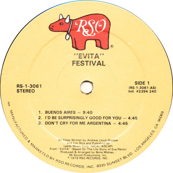 Festival (2) : Evita (LP, Album, Mixed, 53 )