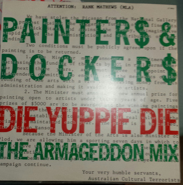 Painter$ & Docker$* : Die Yuppie Die (The Armageddon Mix) (12", Single)