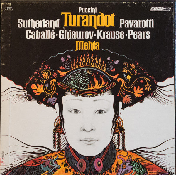 Puccini*  -  Sutherland*, Pavarotti*, Caballé*, Ghiaurov*, Krause*, Pears* : Turandot (3xLP, Album + Box)