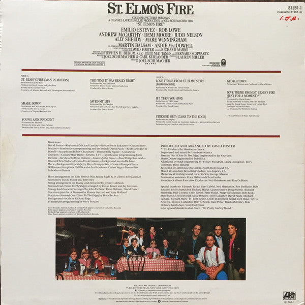 Various : St. Elmo's Fire (Original Motion Picture Soundtrack) (LP, Album)