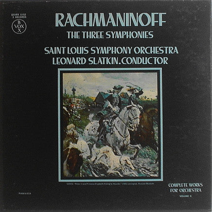 Rachmaninoff* / Saint Louis Symphony Orchestra Conductor Leonard Slatkin : Rachmaninoff: The Three Symphonies (Complete Works For Orchestra Vol. II) (3xLP, Album, Quad + Box)