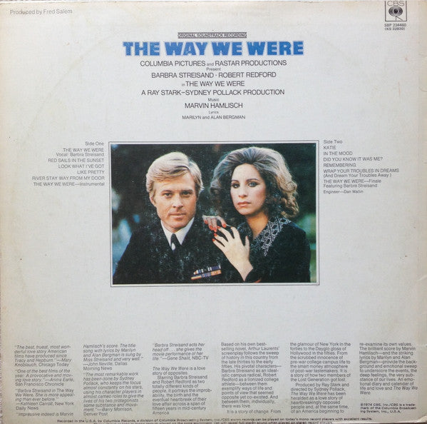 Marvin Hamlisch : The Way We Were (Original Soundtrack Recording) (LP, Album)