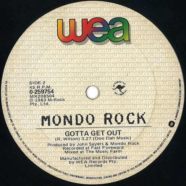 Mondo Rock : Come Said The Boy (12", Single)