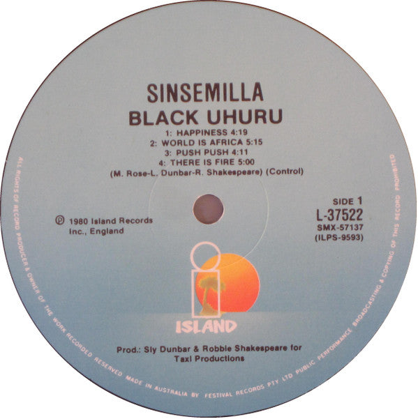 Black Uhuru : Sinsemilla (LP, Album)