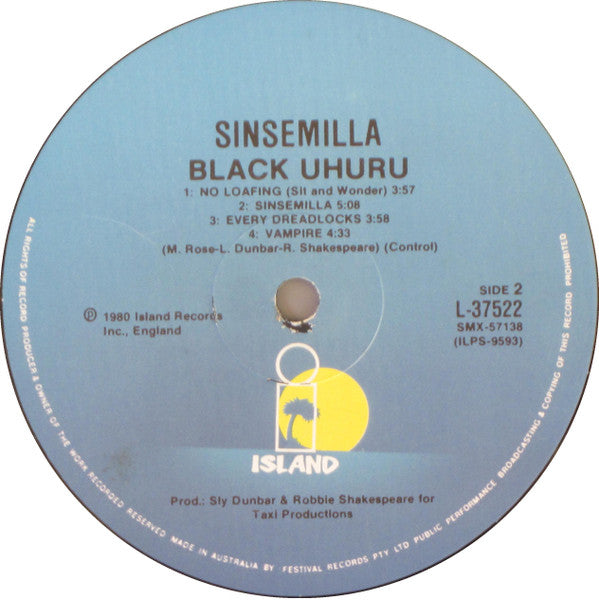 Black Uhuru : Sinsemilla (LP, Album)