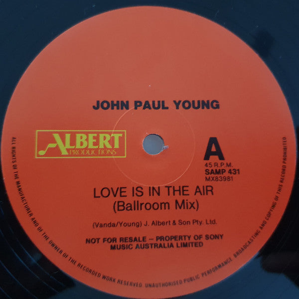 John Paul Young : Love Is In The Air  (12", Promo)