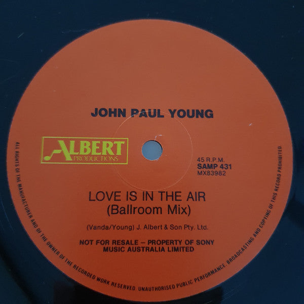 John Paul Young : Love Is In The Air  (12", Promo)