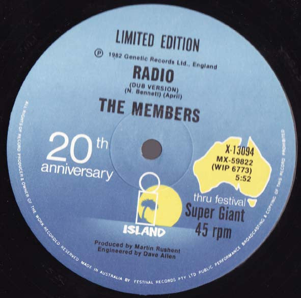 The Members : Radio (12", Ltd)