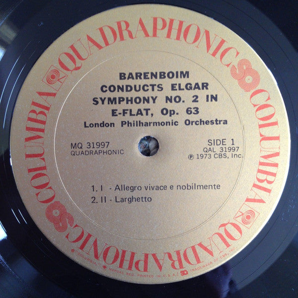 Daniel Barenboim Conducts Sir Edward Elgar - London Philharmonic Orchestra : Symphony No. 2 (LP, Album, Quad)