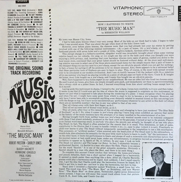 Meredith Willson : The Music Man (Original Soundtrack) (LP, RE)