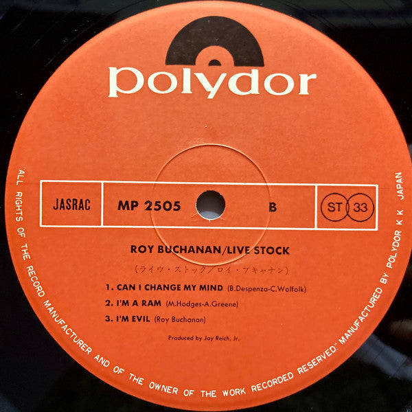 Roy Buchanan : Live Stock (LP, Album)