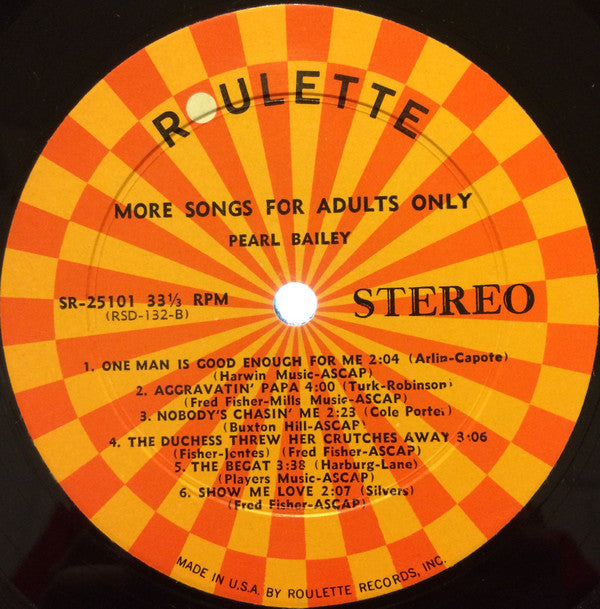 Pearl Bailey : More Songs For Adults Only (LP, Album, RE)
