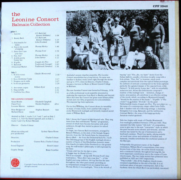 The Leonine Consort : Balmain Collection (LP, Album)