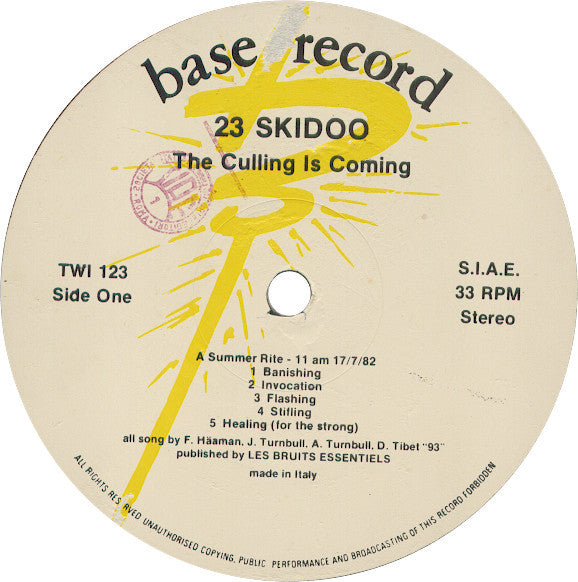 23 Skidoo : The Culling Is Coming (LP, Album)