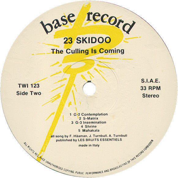 23 Skidoo : The Culling Is Coming (LP, Album)