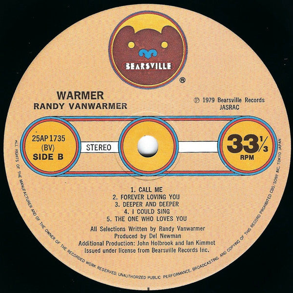 Randy Vanwarmer : Warmer (LP, Album)