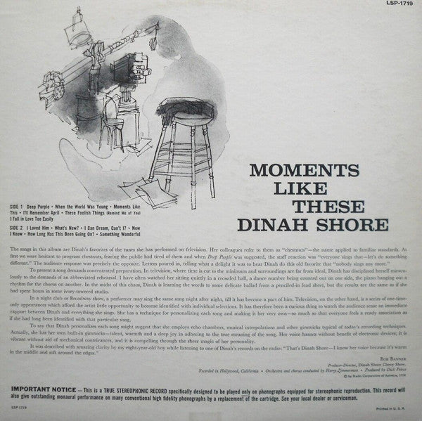 Dinah Shore : Moments Like These (LP)