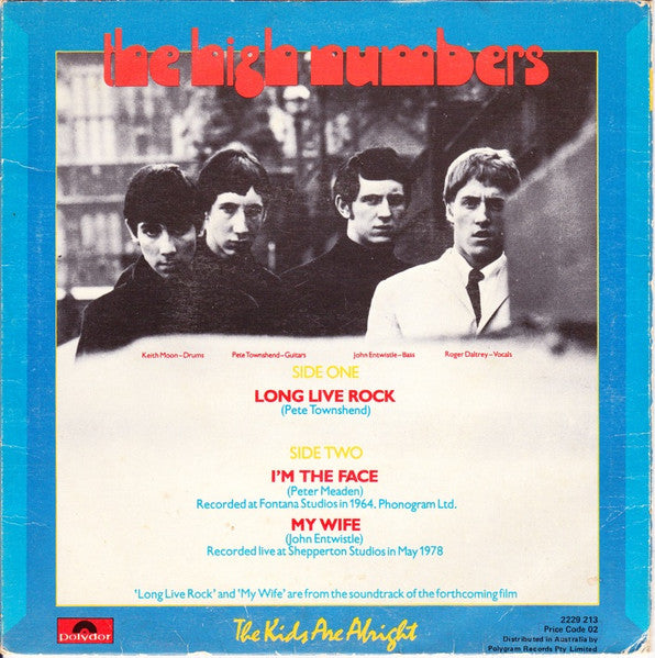 The Who : Long Live Rock (7", Single)