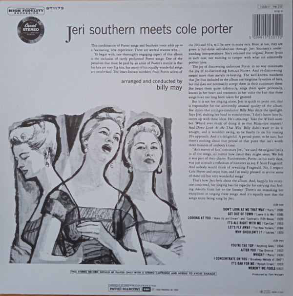 Jeri Southern : Jeri Southern Meets Cole Porter (LP, Album, RE)