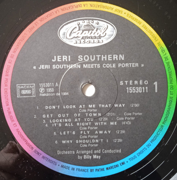 Jeri Southern : Jeri Southern Meets Cole Porter (LP, Album, RE)